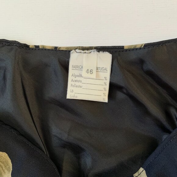 Vintage Floral Midi Skirt Black Beige Dark Academia Fall Autumn Twee Whimsigoth - Picture 6 of 10